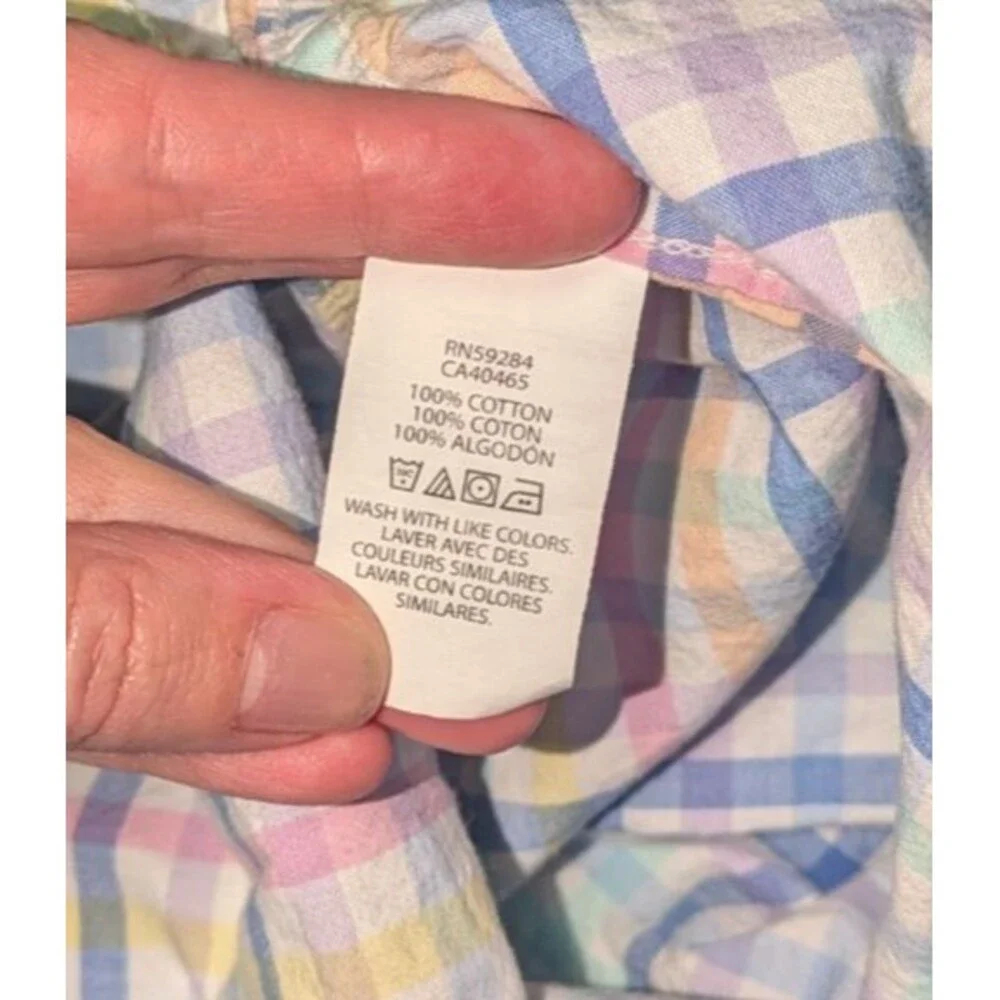 The Children's Place Boys Pastel Plaid Short Sleeve Poplin Button Down Shirt 5T